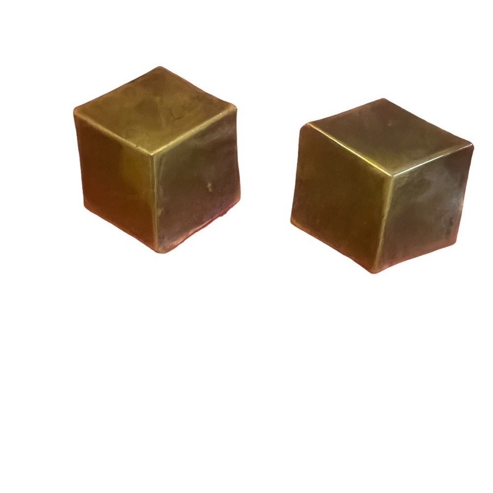 Vintage Art Deco Style Handmade Copper Tone Cubic Earrings‎